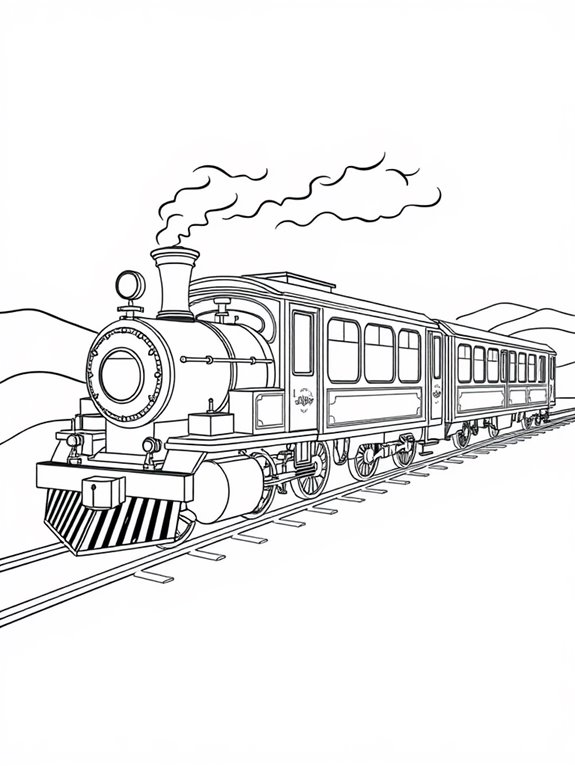 luxury train coloring page