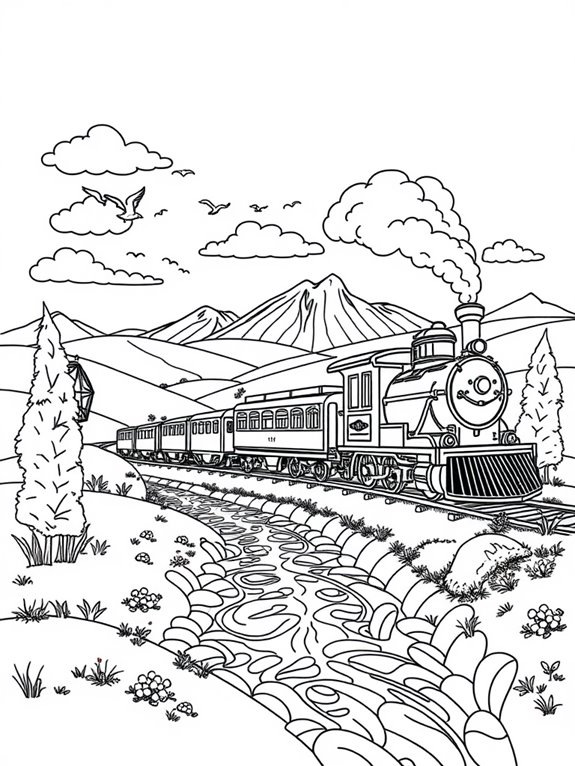 luxury train in landscape