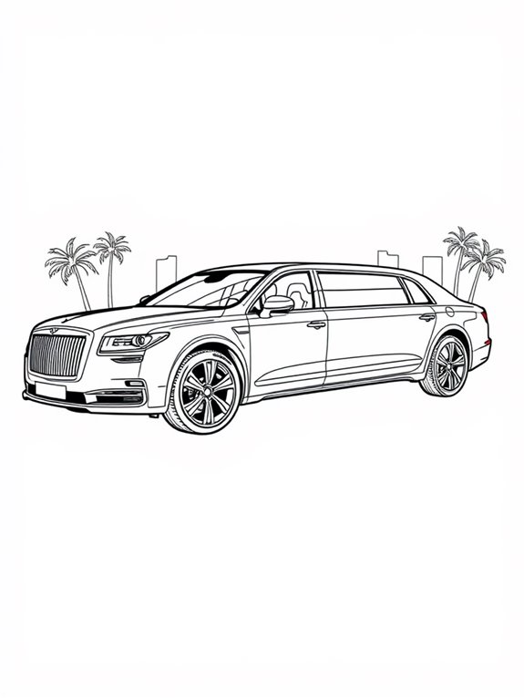 luxury vehicle coloring page