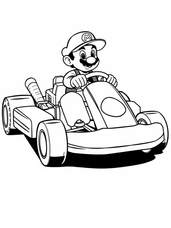 mario kart coloring page