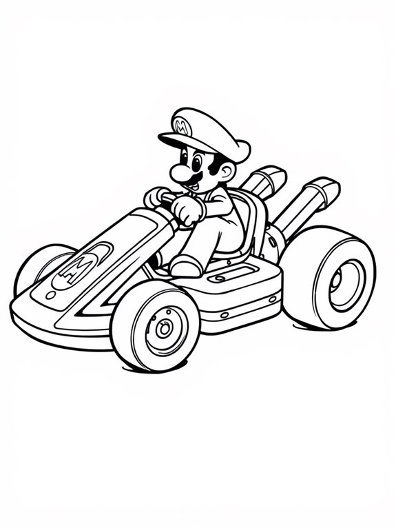 mario kart coloring page