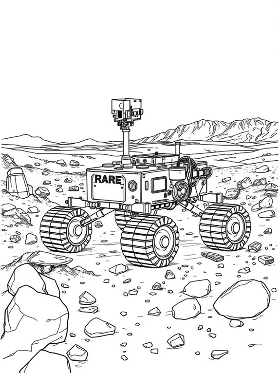 mars rover adventure coloring