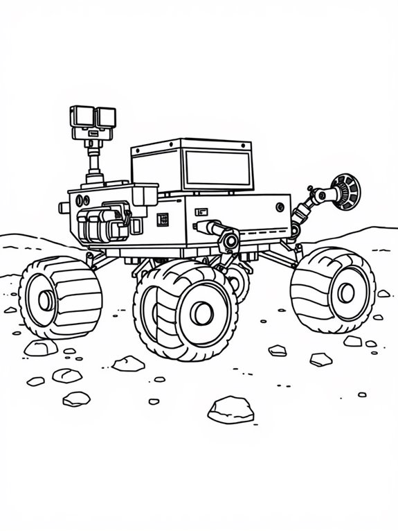 mars rover coloring page