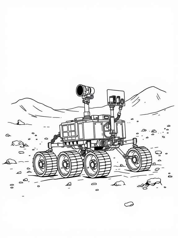 mars rover coloring page