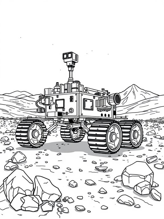 mars rover coloring page