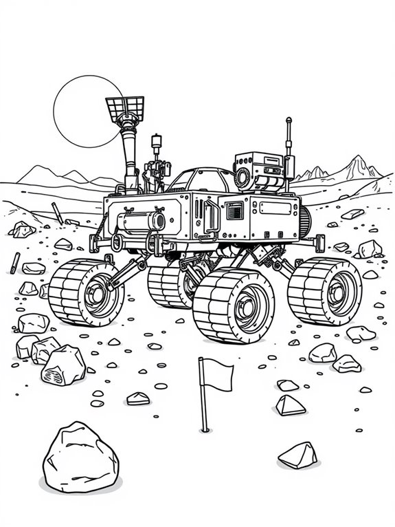 mars rover coloring page