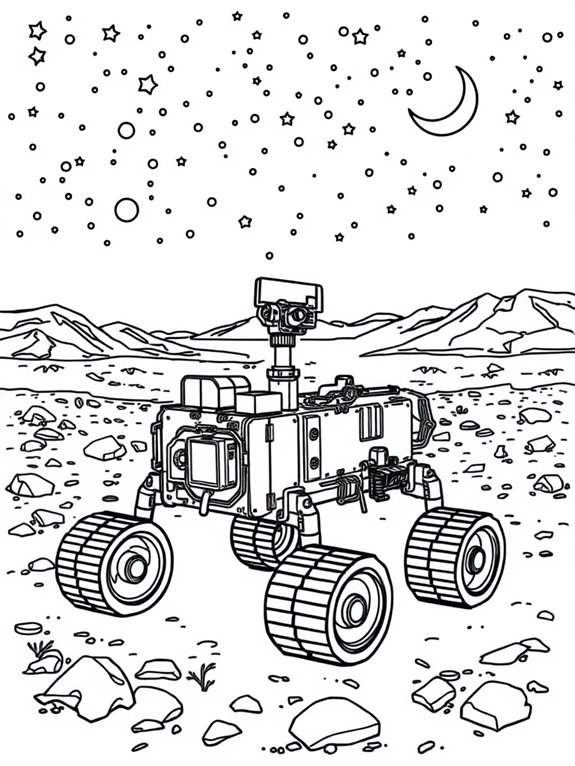 mars rover exploring stars