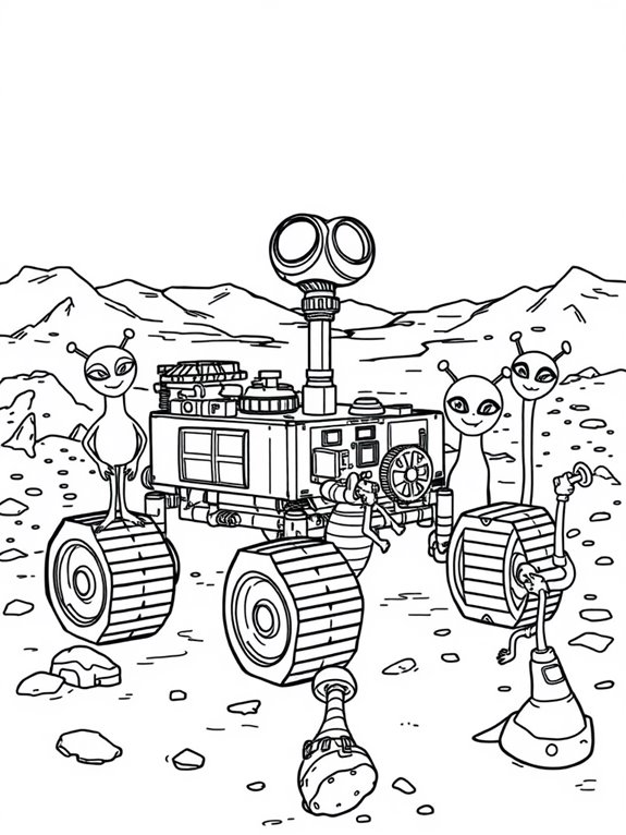 mars rover with aliens