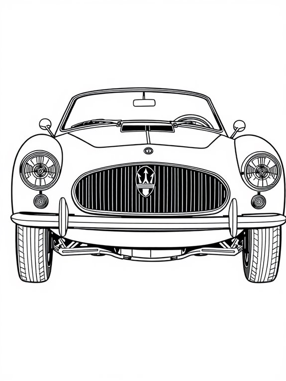 maserati classic car illustration