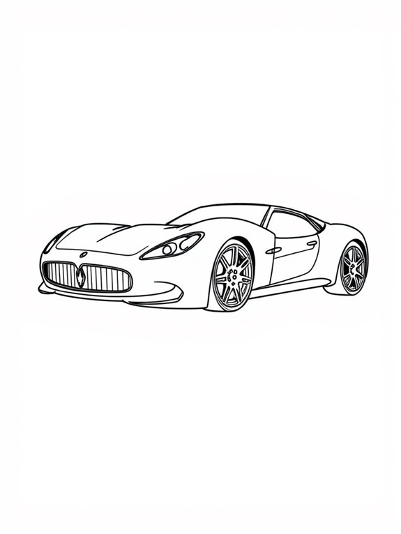 maserati coloring page design