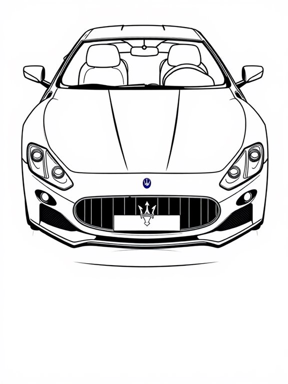 maserati coloring page design