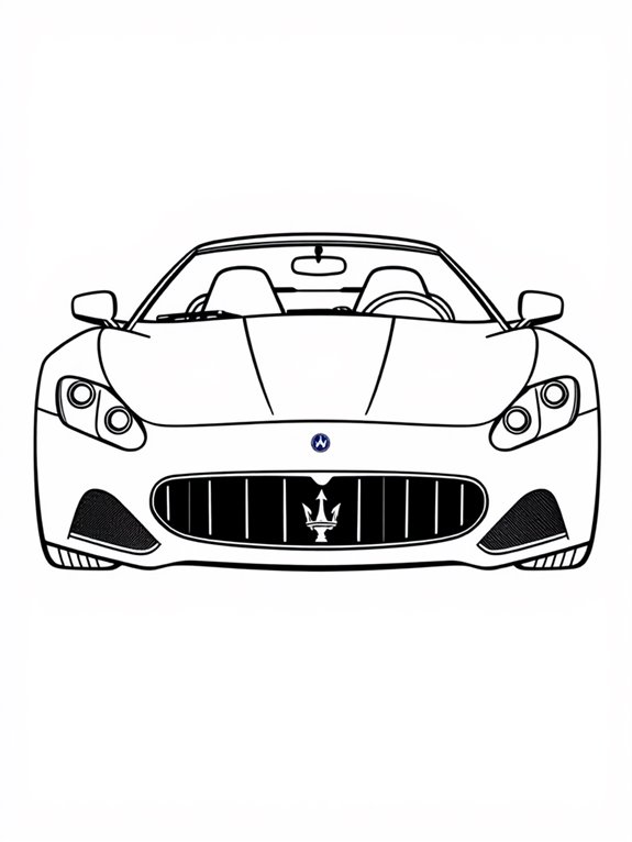 maserati coloring page design