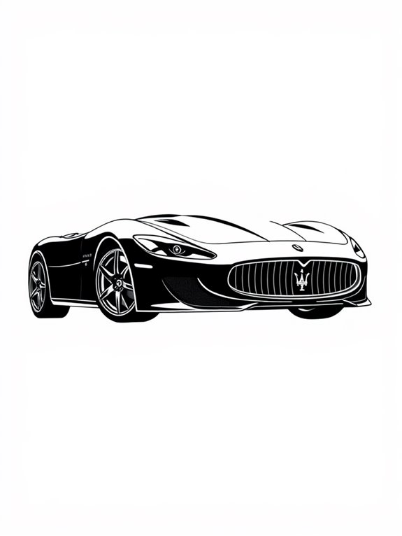 maserati silhouette coloring page