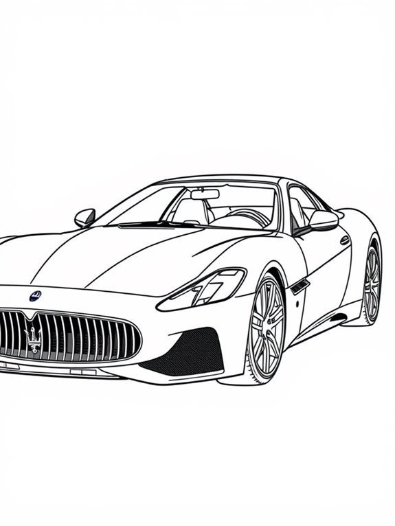 maserati sports car illustration