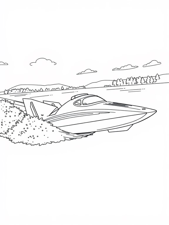 mid race hydroplane coloring page