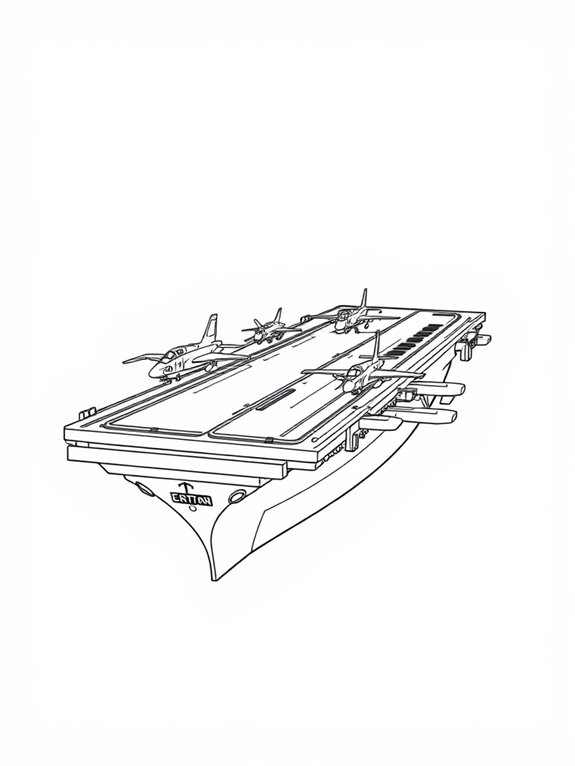 military aircraft carrier coloring