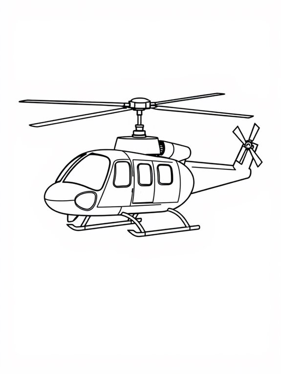 military helicopter coloring page