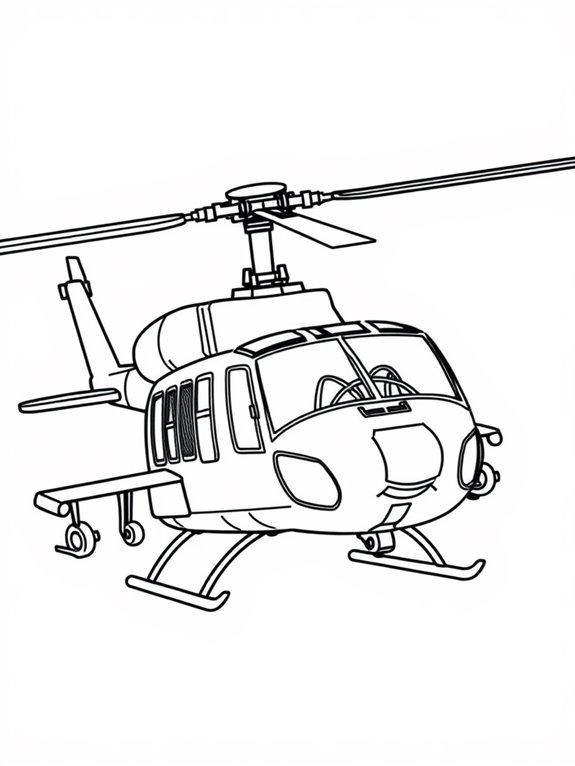 military helicopter coloring page