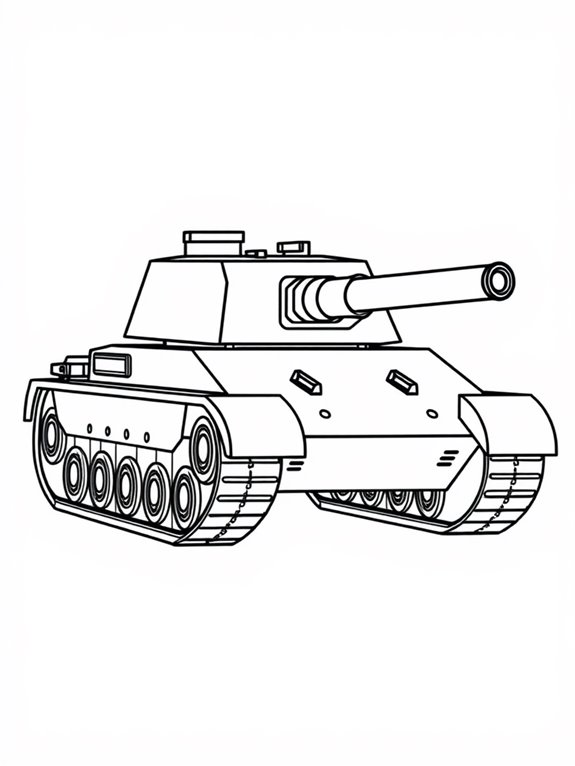 military tank coloring page