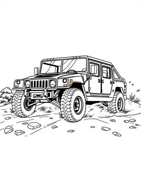 military vehicle coloring fun