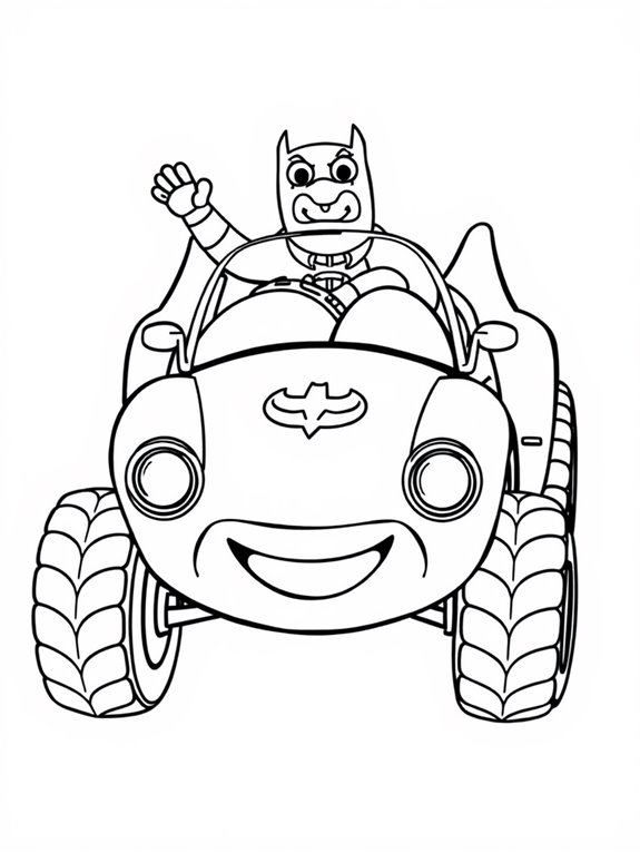 mini batmobile coloring page