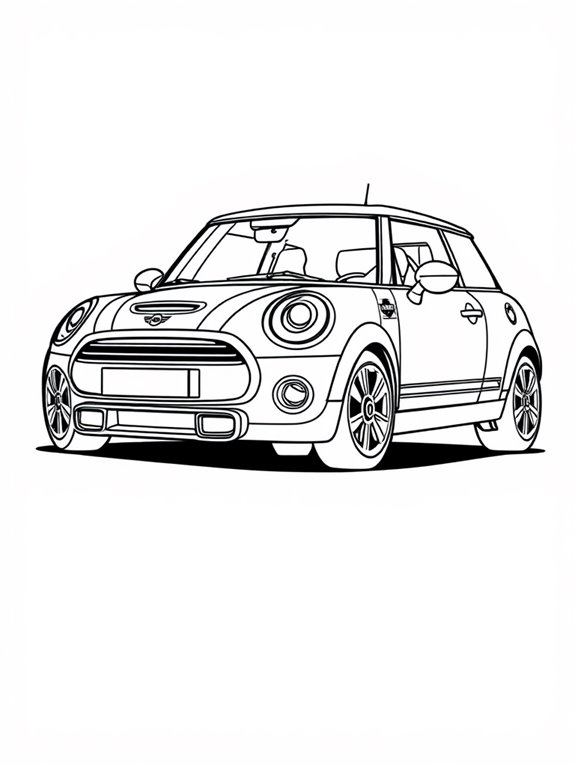 mini cooper coloring page