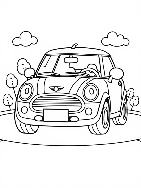 mini cooper coloring page