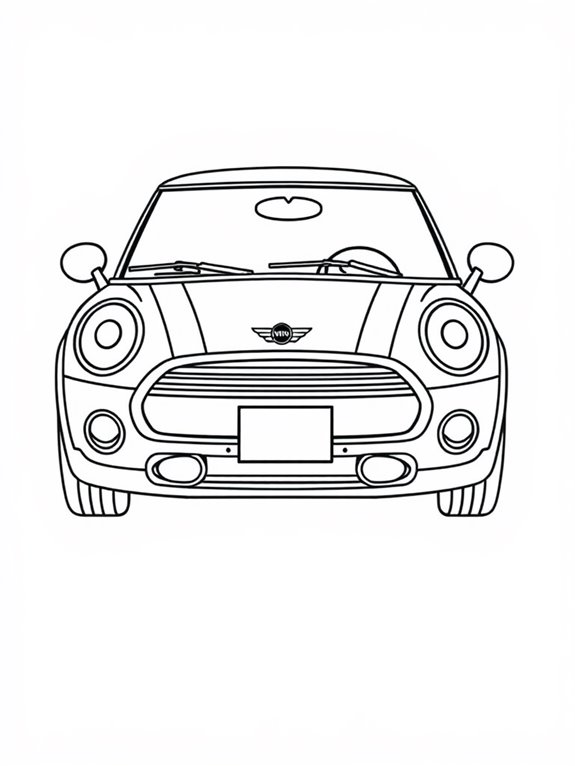 mini cooper coloring page