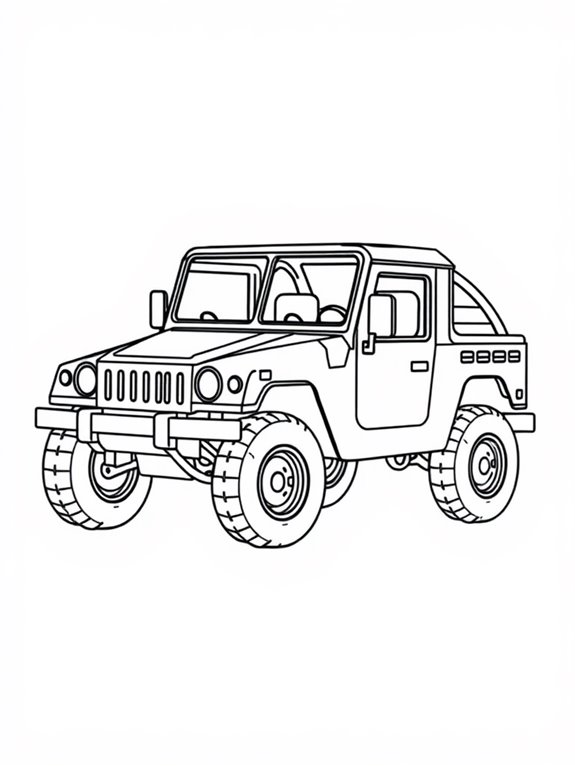 mini humvee coloring activity