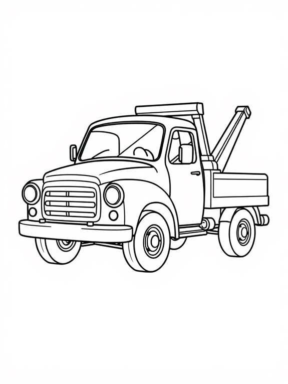 mini tow truck coloring