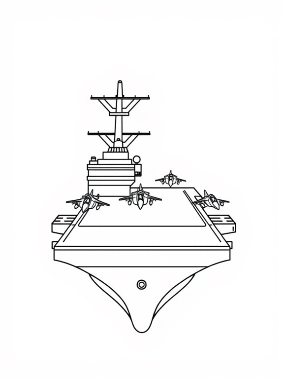 minimalist aircraft carrier illustration