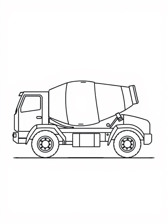 minimalist cement mixer illustration