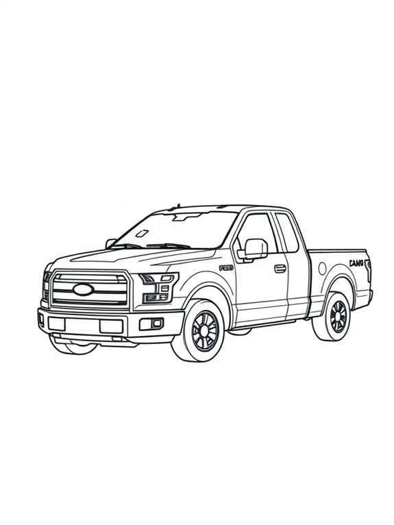 minimalist ford f 150 outline