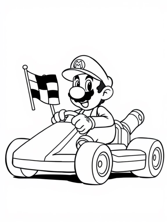 minimalist mario kart artwork