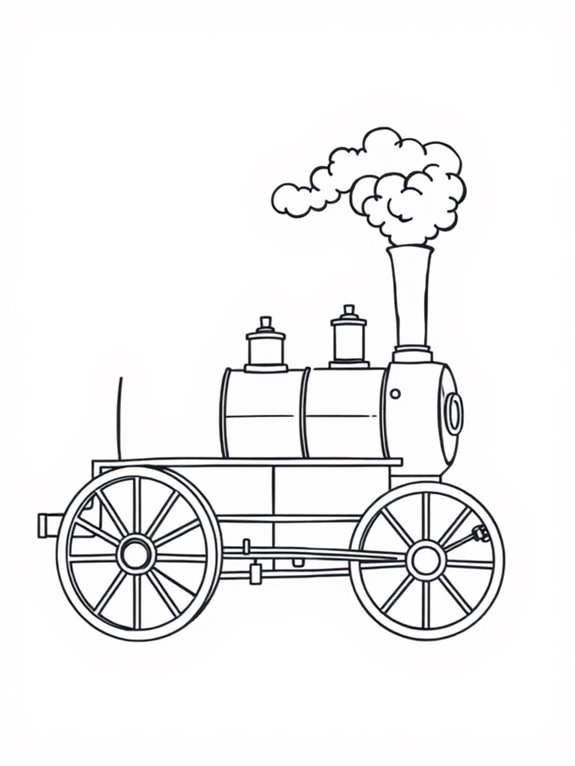 minimalist steam engine illustration