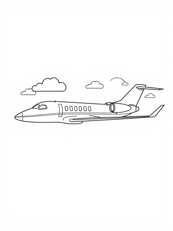 minimalistic private jet outline