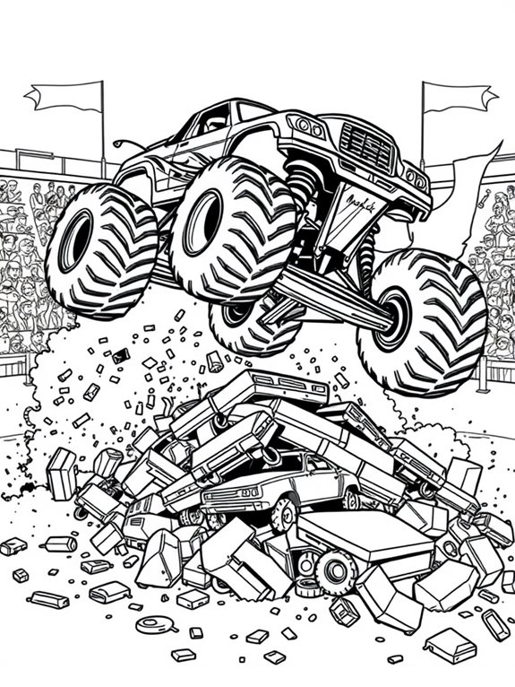 monster truck coloring fun