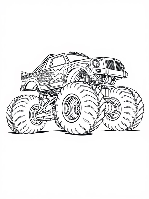 monster truck coloring page