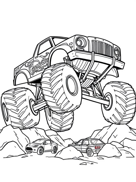 monster truck coloring page