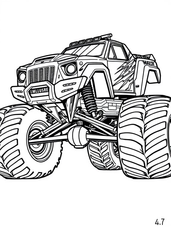 monster truck coloring page