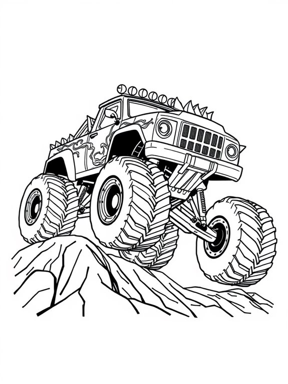 monster truck coloring page