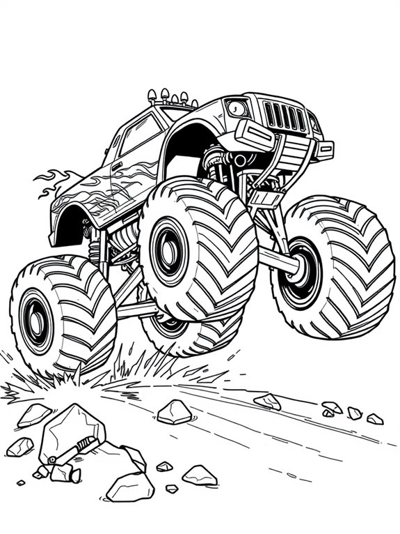 monster truck coloring page