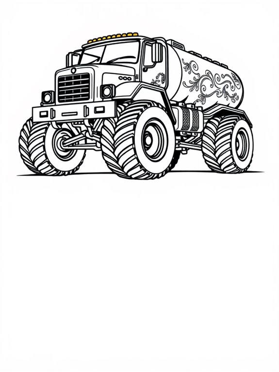 monster truck tanker coloring