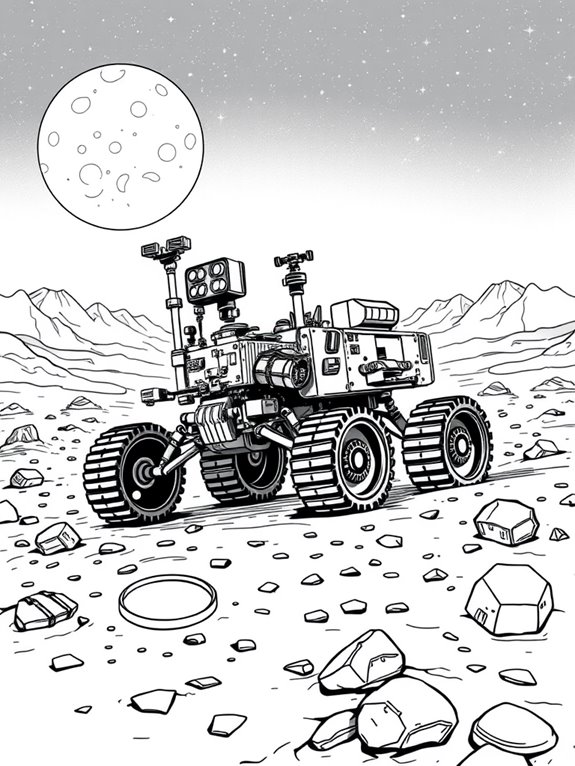 moon rover on landscape