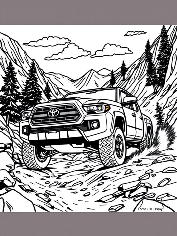 mountain driving tacoma coloring page