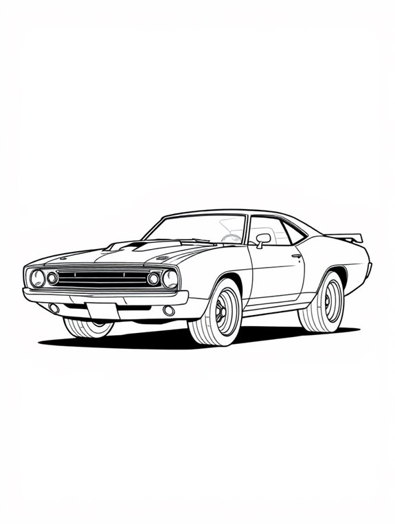 muscle car coloring page