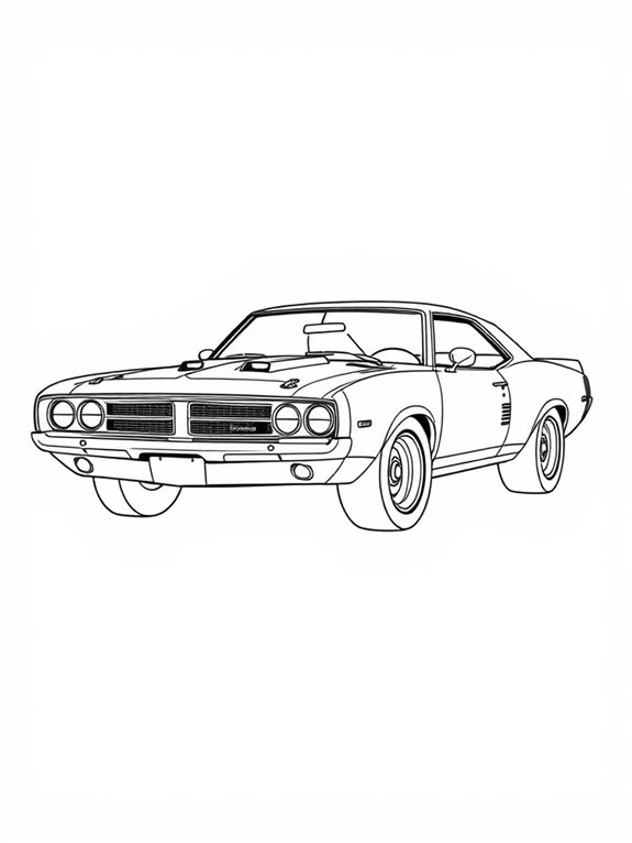 muscle car coloring page