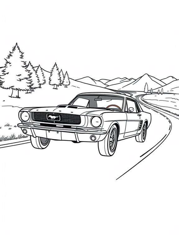 mustang car coloring page