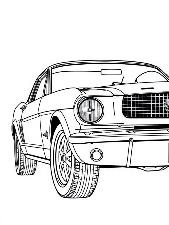 mustang coloring page design