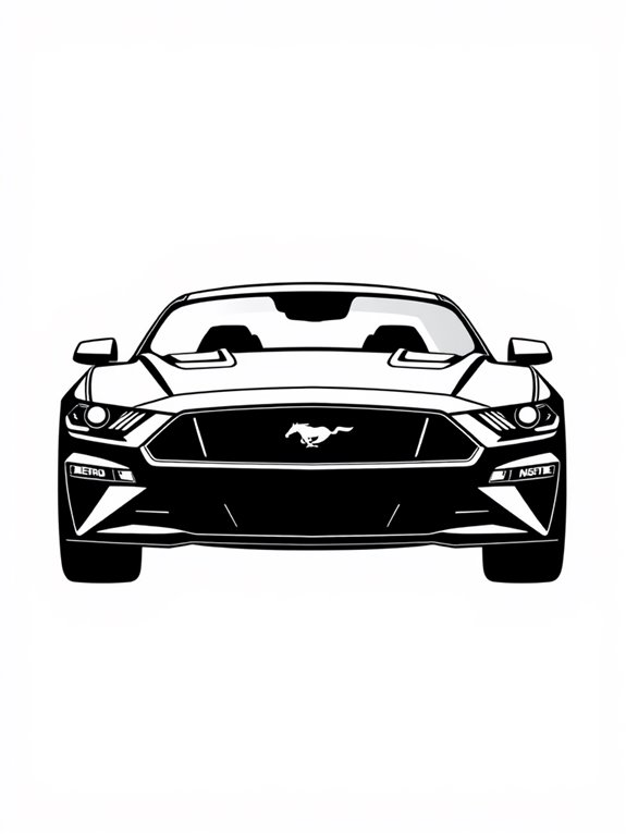 mustang silhouette coloring page